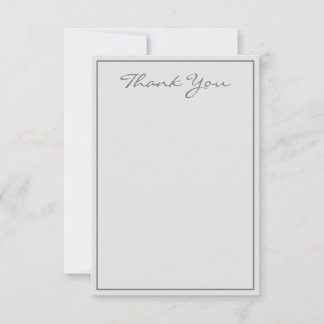 Tarjeta plana de agradecimiento Silver Script Mini