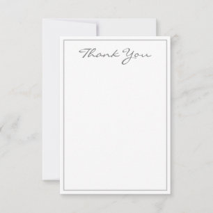 Tarjeta plana de agradecimiento Silver Script Mini