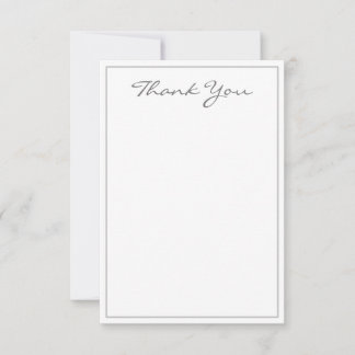 Tarjeta plana de agradecimiento Silver Script Mini