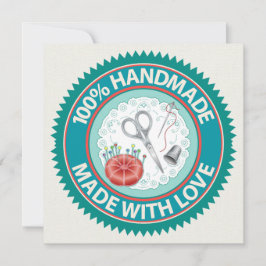 Tarjeta plana de amor hecha a mano