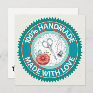 Tarjeta plana de amor hecha a mano