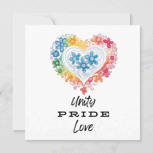 Tarjeta plana de amor para el orgullo de unidad (Anverso)