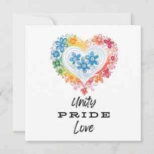 Tarjeta plana de amor para el orgullo de unidad