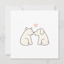 Tarjeta plana de amor perruno