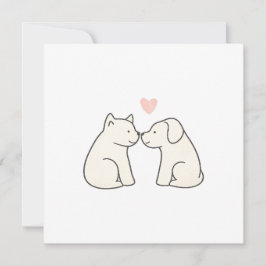 Tarjeta plana de amor perruno