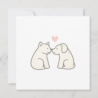 Tarjeta plana de amor perruno