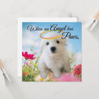 Tarjeta plana de ángel cachorro