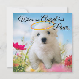 Tarjeta plana de ángel cachorro