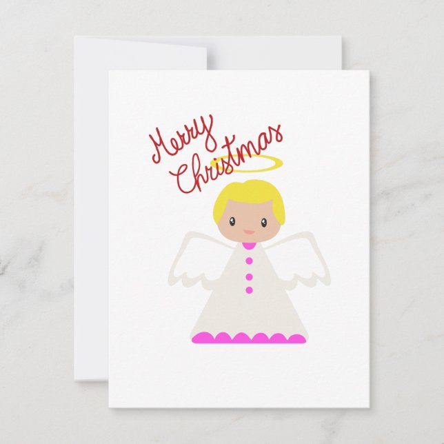 Tarjeta plana de ángel dulce de Navidad (Anverso)