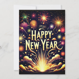 Tarjeta plana de Año Nuevo