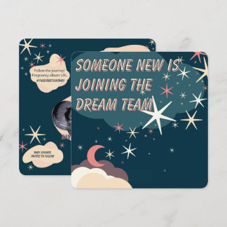 Tarjeta plana de anuncio celestial para bebé
