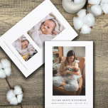 Tarjeta plana de anuncio de nacimiento de colecció<br><div class="desc">Un moderno anuncio de nacimiento de un collage de fotos de bebé lindo para enviárselas a tus amigos y familia. Adorable foto de bebé en la parte delantera y un collage de fotos de bebé de 2 fotos en la parte posterior con sus nombres. Debe reemplazar esta foto por una...</div>