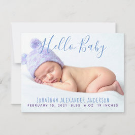 Tarjeta plana de anuncio de nacimiento de foto de 