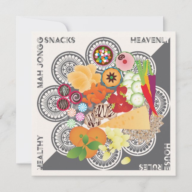 Tarjeta plana de aperitivos Mah Jongg (Anverso)