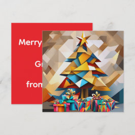 Tarjeta plana de árbol de Navidad moderno abstract