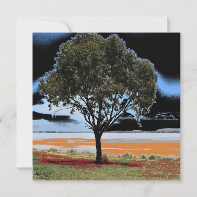 Tarjeta plana de árbol individual Lake Beeac (Anverso)