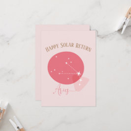 Tarjeta plana de Aries Aries de cumpleaños de Zodi