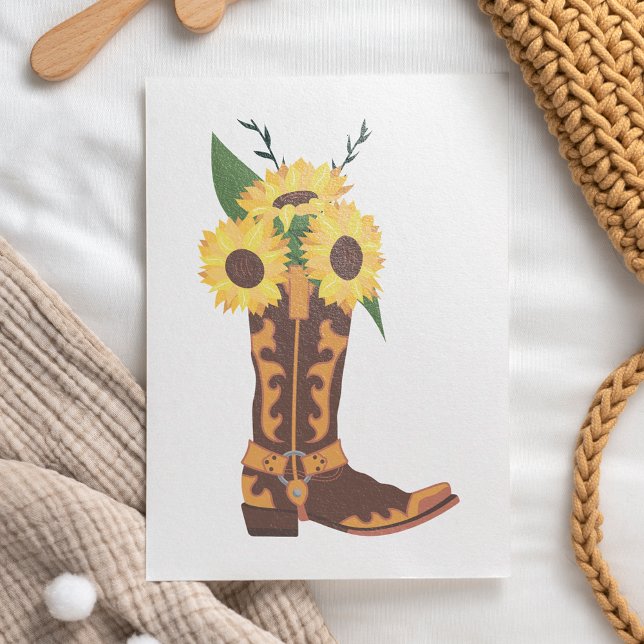 Tarjeta plana de arranque Cowboy Sunflower (Subido por el creador)