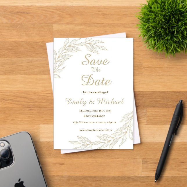 Tarjeta plana de aviso de fecha (Insitu (Tarjeta de Invitación))