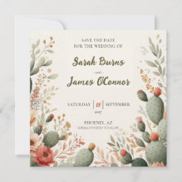 Tarjeta plana de aviso de fecha de boda