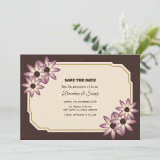 Tarjeta plana de aviso de fecha de boda