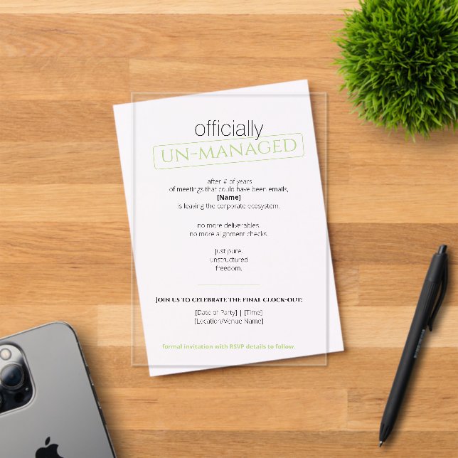 Tarjeta plana de aviso de fecha de salvación (Insitu (Tarjeta de Invitación))