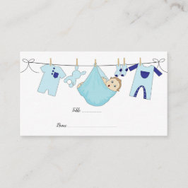 Tarjeta plana de Baby Shower de ilustracion azul l