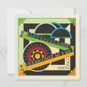 Tarjeta plana de ballena de Mah Jongg Limerick