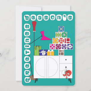 Tarjeta plana de bloque de brisa de Navidad