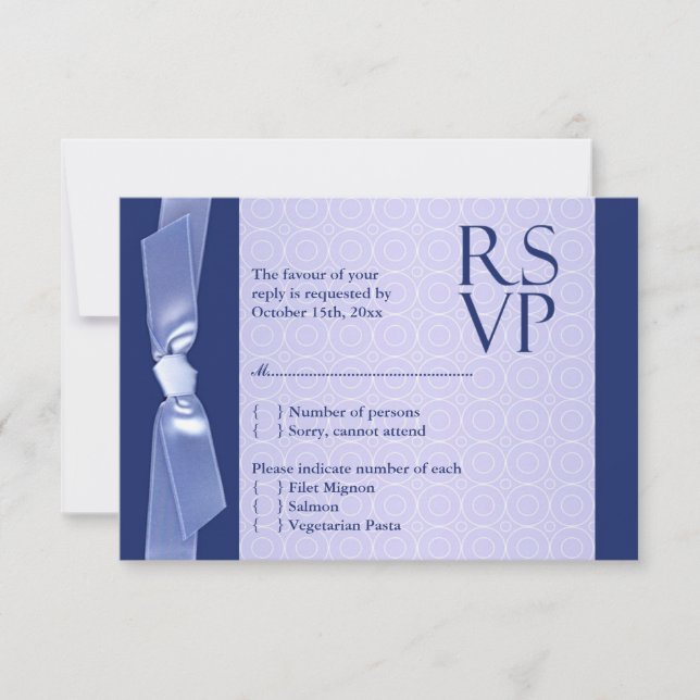 Tarjeta plana de Boda judía RSVP (con comida) (Anverso)