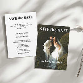 Tarjeta plana de boda moderna para guardar la fech