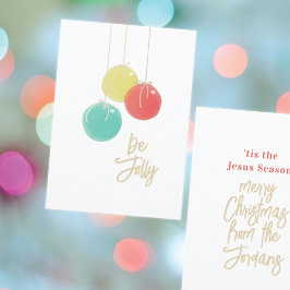 Tarjeta plana de bolas para Navidades espumosos