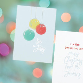 Tarjeta plana de bolas para Navidades espumosos