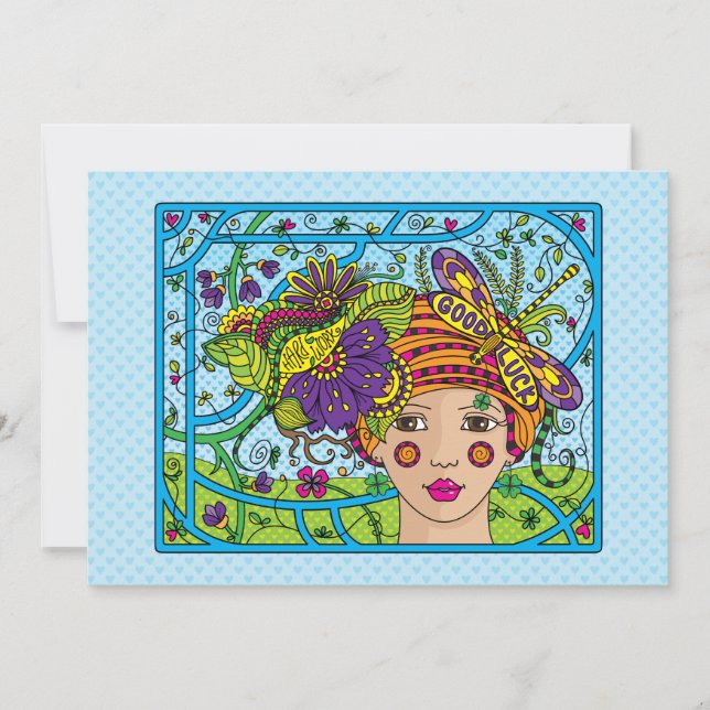 Tarjeta plana de buena suerte 7"x5" (Anverso)