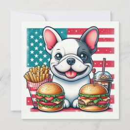 Tarjeta plana de Bulldog Francés