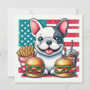 Tarjeta plana de Bulldog Francés