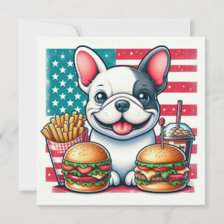 Tarjeta plana de Bulldog Francés