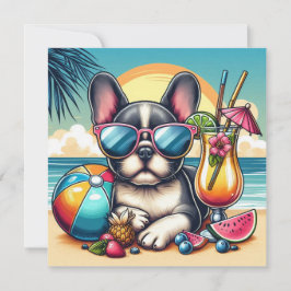 Tarjeta plana de Bulldog francesa