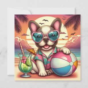 Tarjeta plana de Bulldog francesa
