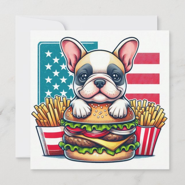 Tarjeta plana de Bulldog francesa (Anverso)