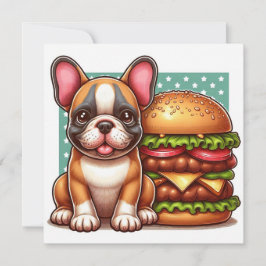 Tarjeta plana de Bulldog francesa