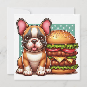 Tarjeta plana de Bulldog francesa