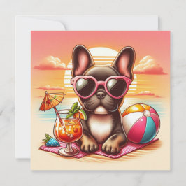 Tarjeta plana de Bulldog francesa