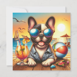 Tarjeta plana de Bulldog francesa