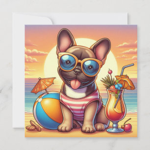 Tarjeta plana de Bulldog francesa