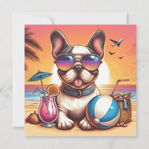 Tarjeta plana de Bulldog francesa