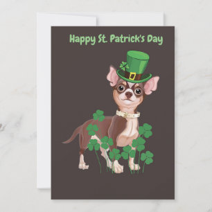 Tarjeta plana de cachorro de San Patricio de Chihu