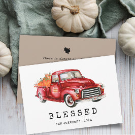 Tarjeta plana de calabazas de camioneta roja de Ac