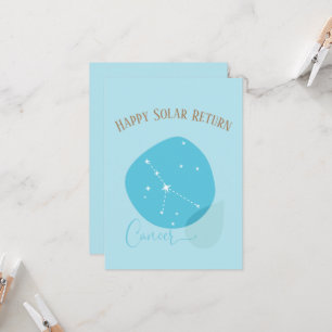 Tarjeta plana de cáncer de cumpleaños Zodiac