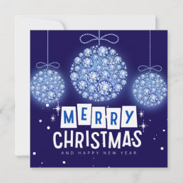 Tarjeta plana de canto de Navidad para diamantes